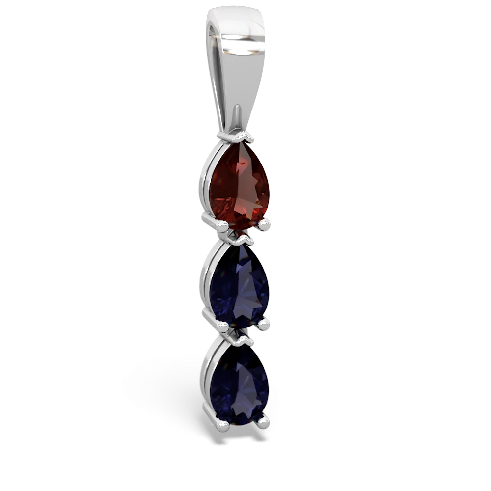 Garnet Dew Drops 14K White Gold pendant P2251