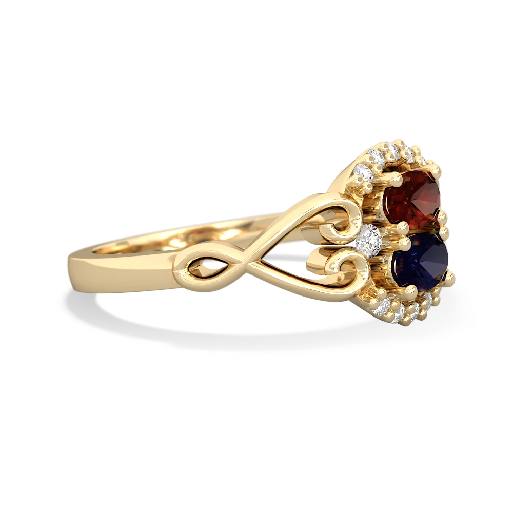 Garnet Love Nest 14K Yellow Gold ring R5860