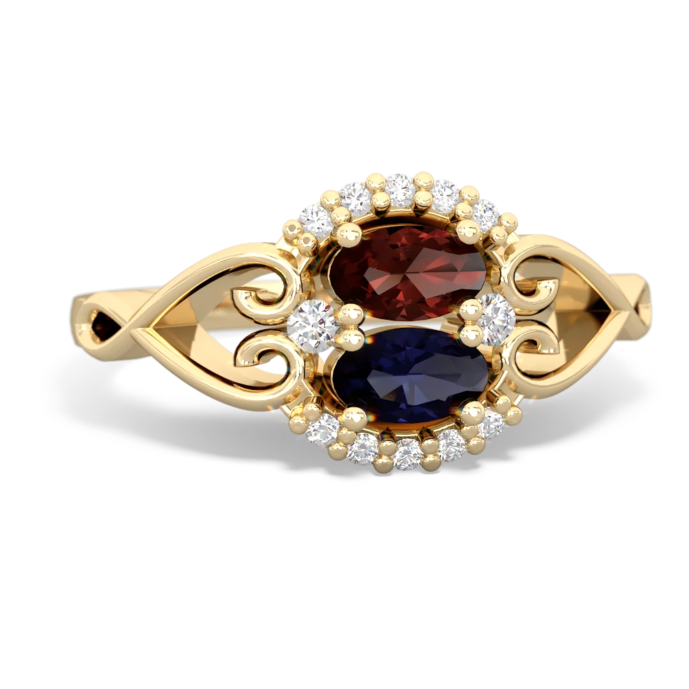 Garnet Love Nest 14K Yellow Gold ring R5860