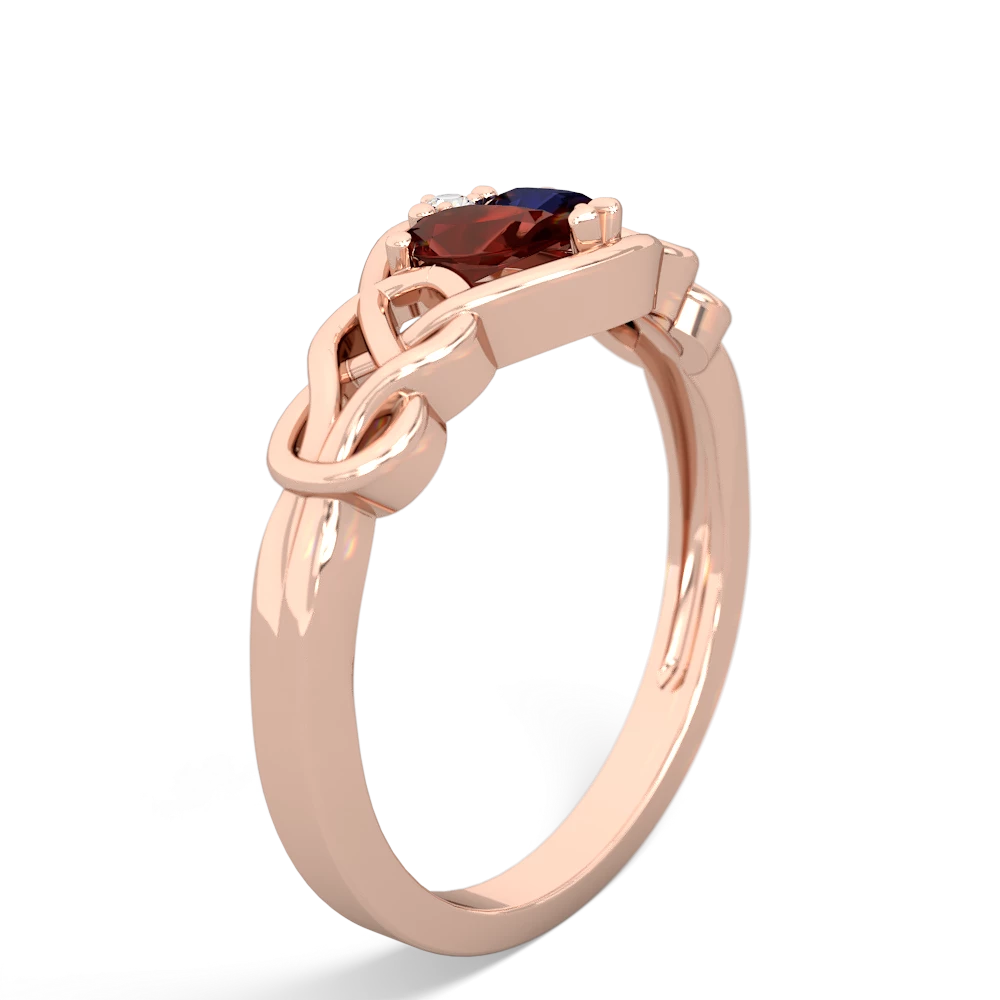 Garnet Celtic Love Knot 14K Rose Gold ring R5420