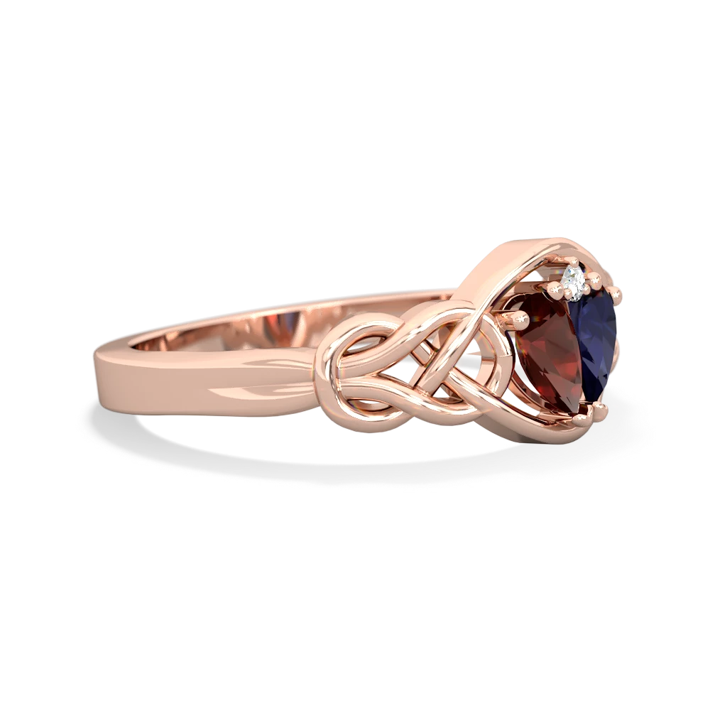 Garnet Celtic Love Knot 14K Rose Gold ring R5420