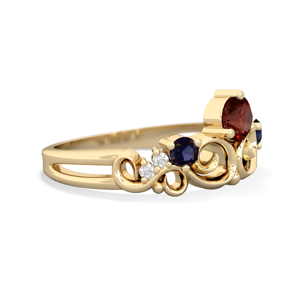 Garnet Crown Keepsake 14K Yellow Gold ring R5740