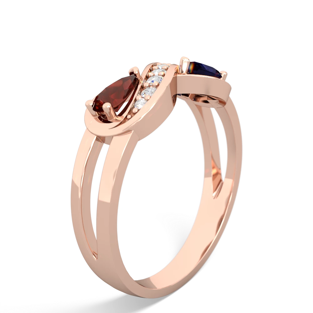 Garnet Diamond Infinity 14K Rose Gold ring R5390