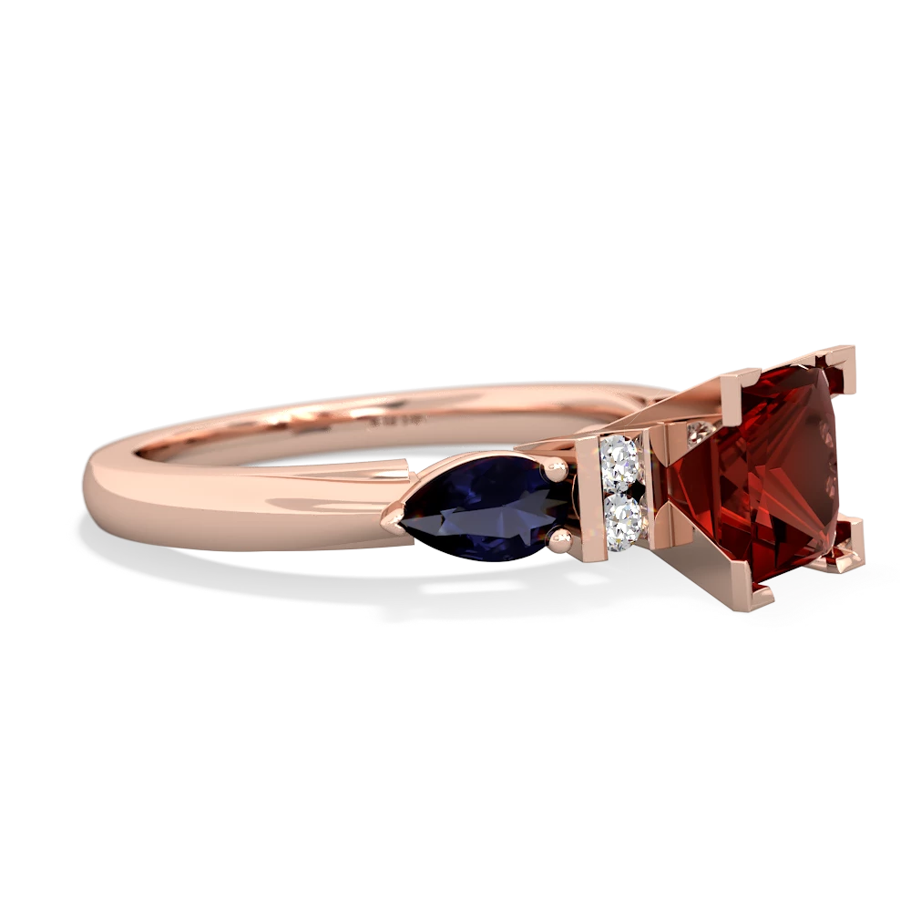 Garnet 6Mm Princess Eternal Embrace Engagement 14K Rose Gold ring C2002