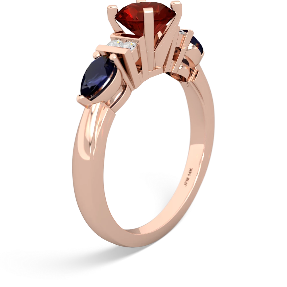 Garnet 6Mm Round Eternal Embrace Engagement 14K Rose Gold ring R2005