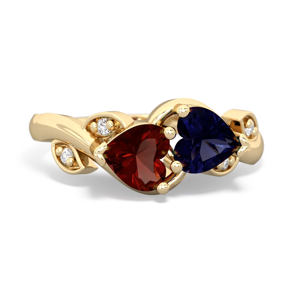 Garnet Floral Elegance 14K Yellow Gold ring R5790