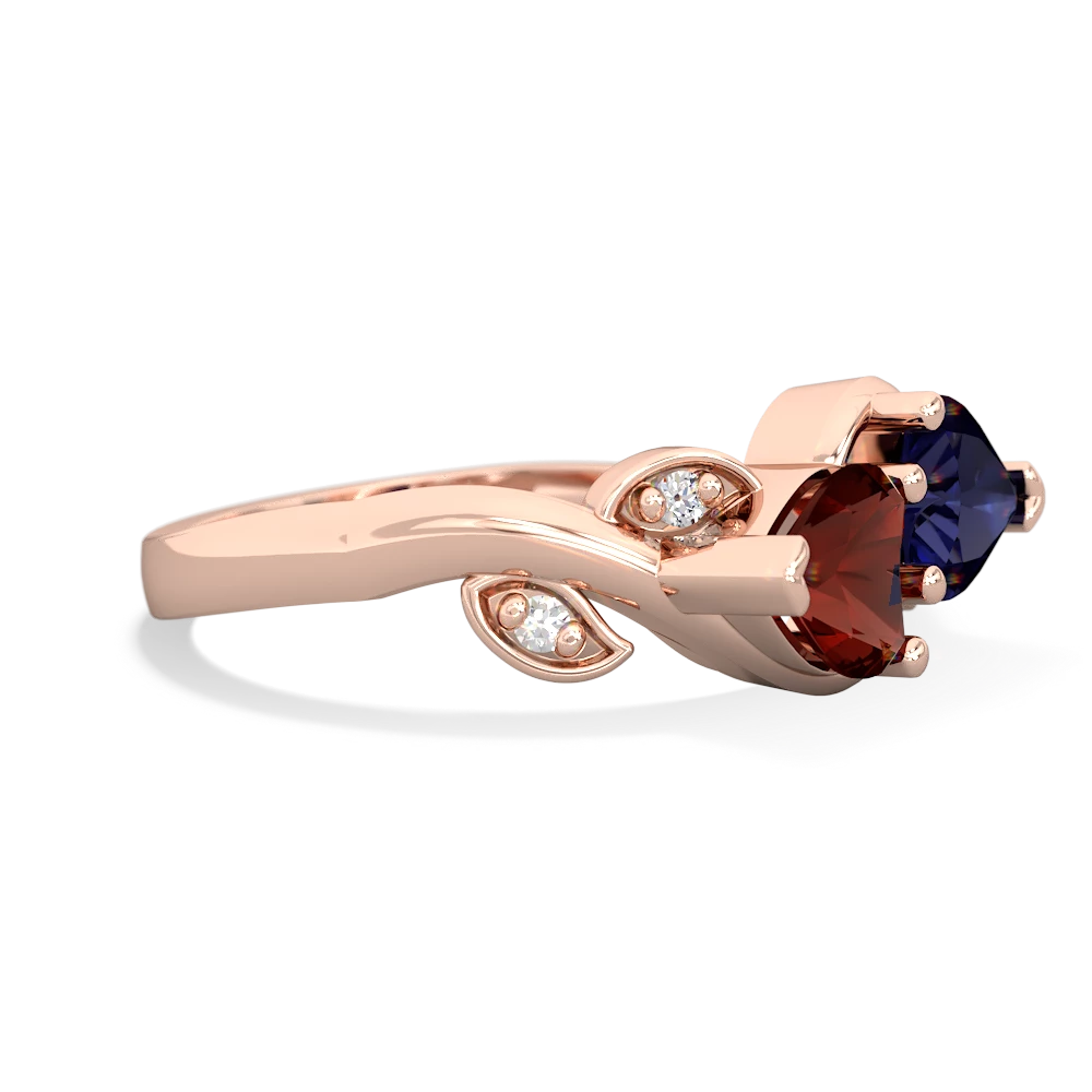 Garnet Floral Elegance 14K Rose Gold ring R5790