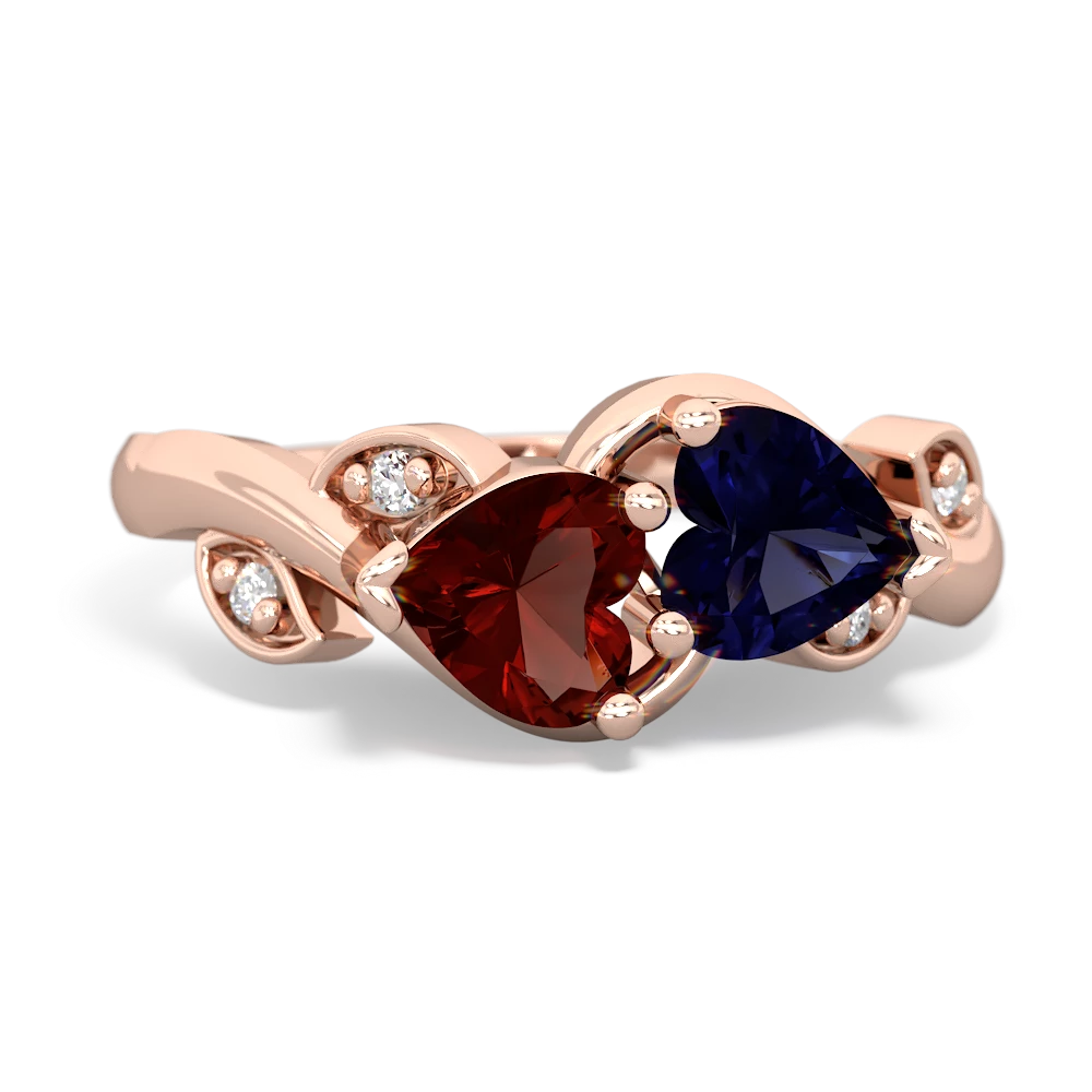 Garnet Floral Elegance 14K Rose Gold ring R5790