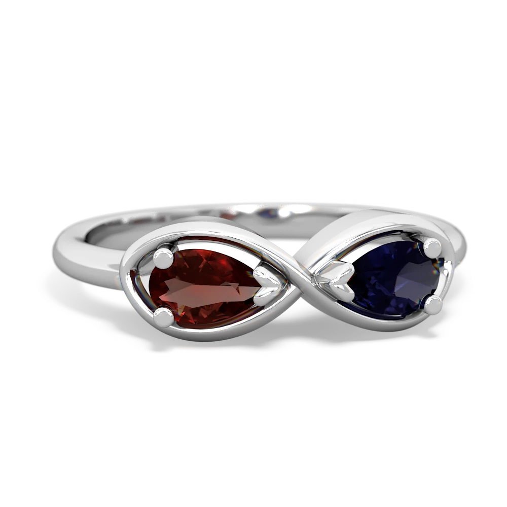 Garnet Infinity 14K White Gold ring R5050