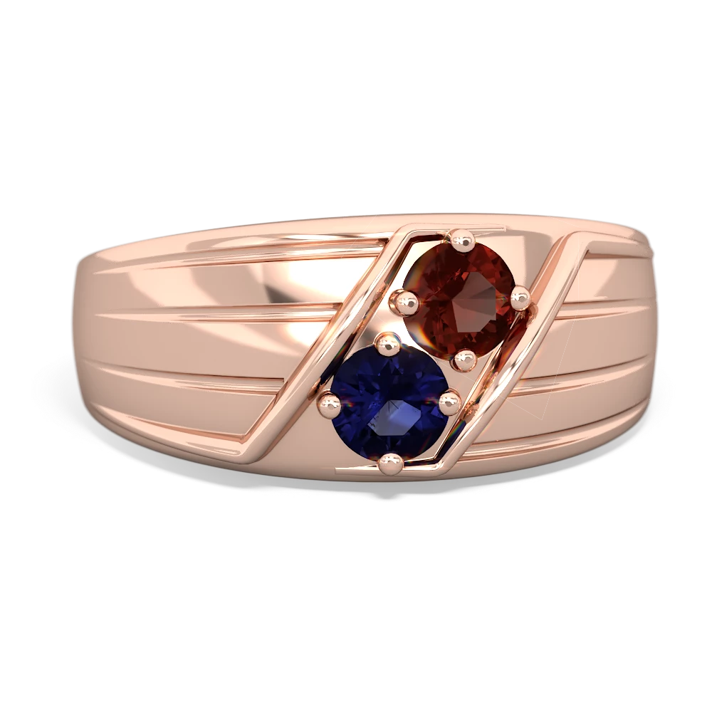 Garnet Men's Streamline 14K Rose Gold ring R0460