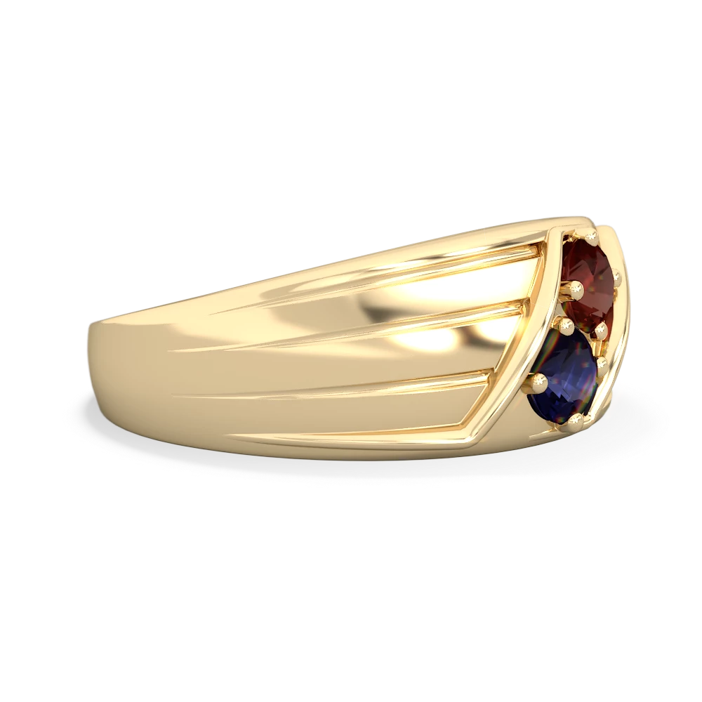 Garnet Men's Streamline 14K Yellow Gold ring R0460