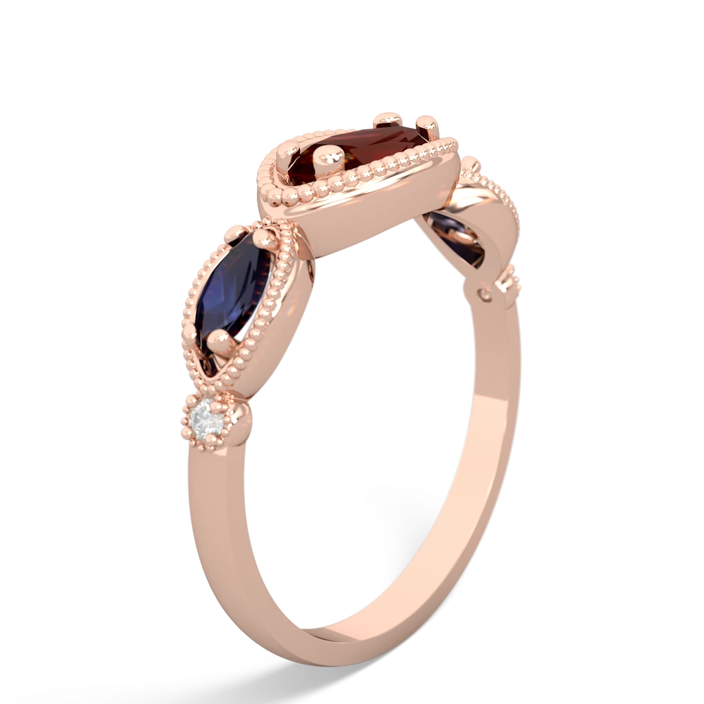 Garnet Milgrain Marquise 14K Rose Gold ring R5700