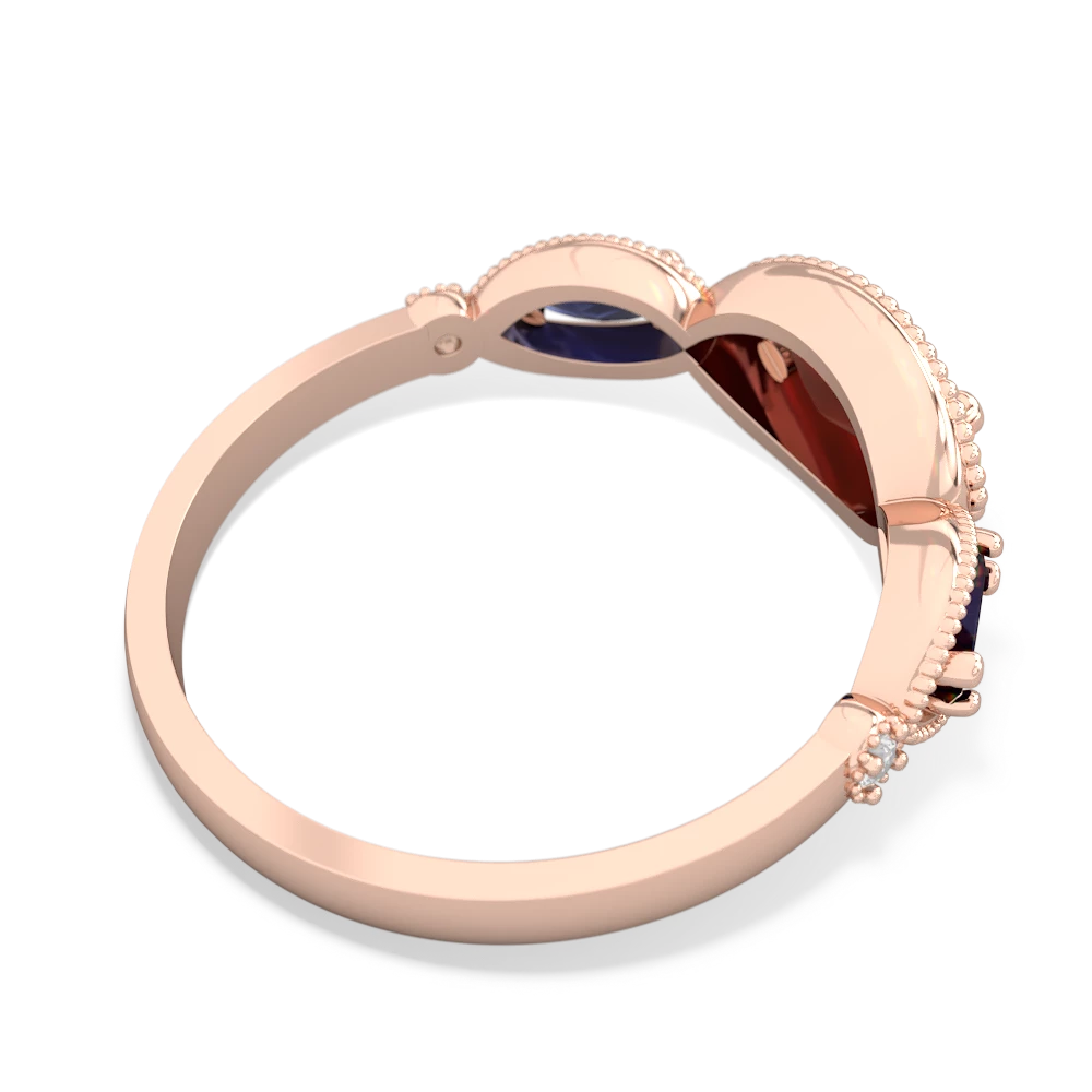 Garnet Milgrain Marquise 14K Rose Gold ring R5700