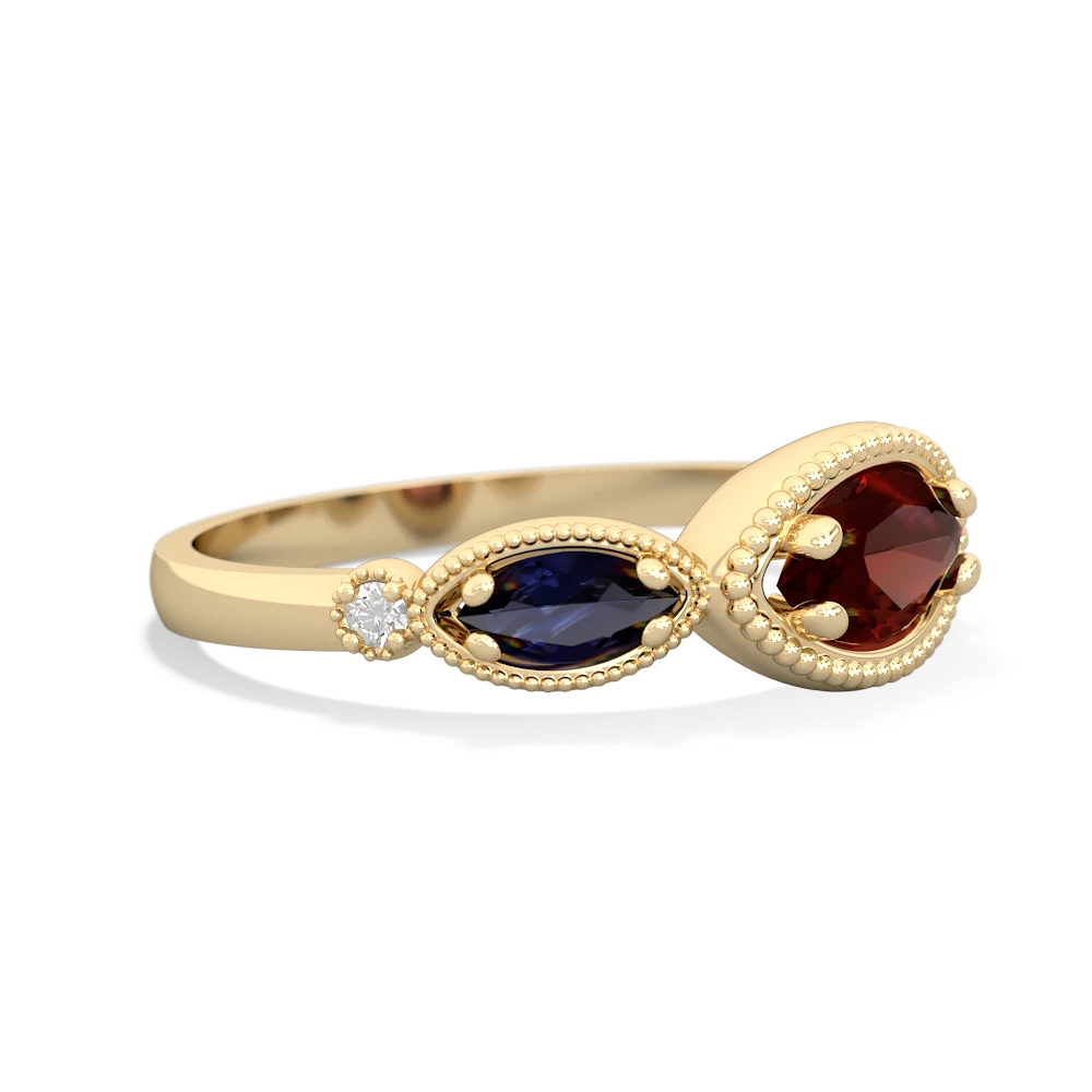 Garnet Milgrain Marquise 14K Yellow Gold ring R5700