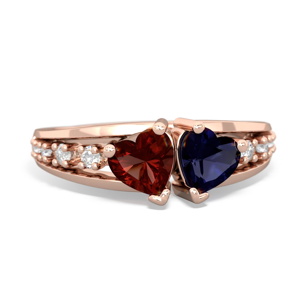 Garnet Heart To Heart 14K Rose Gold ring R3342