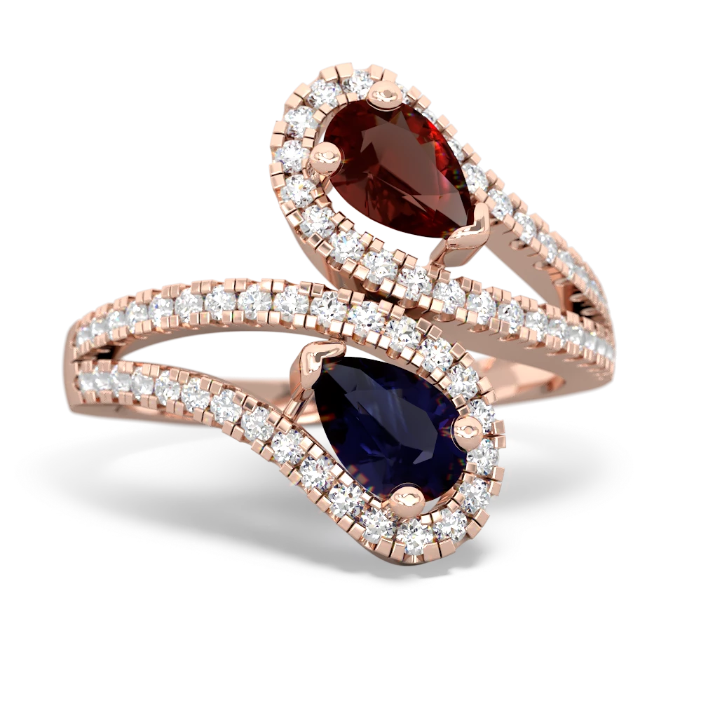 Garnet Diamond Dazzler 14K Rose Gold ring R3000