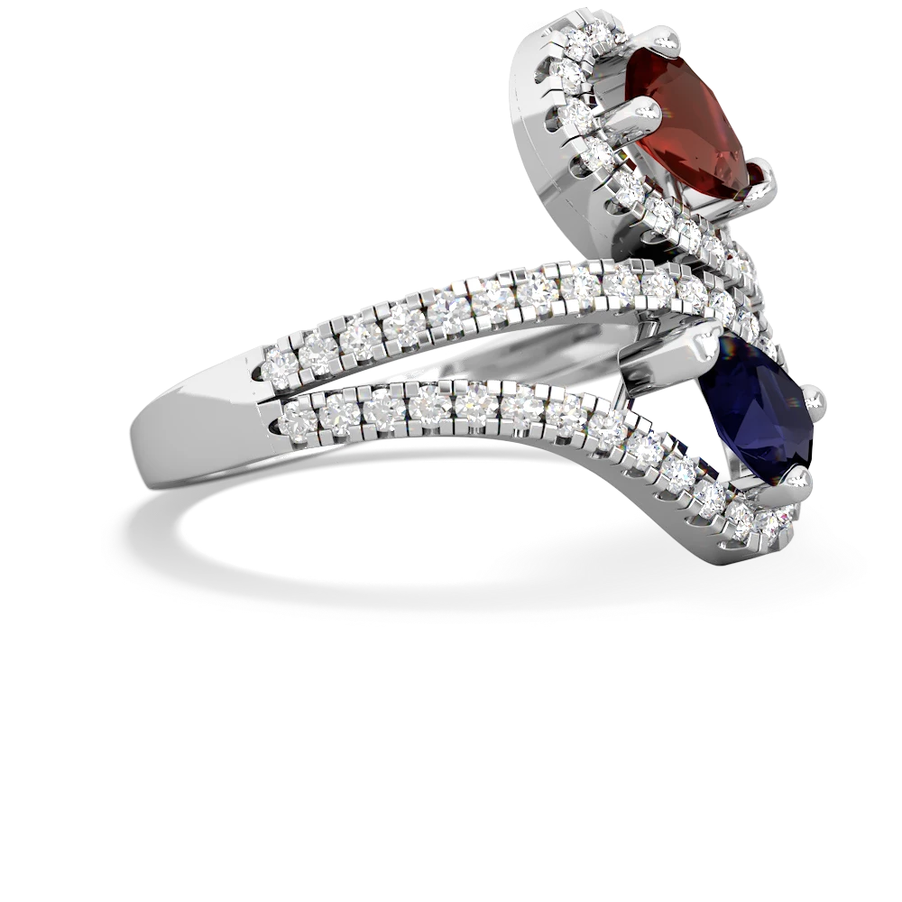 Garnet Diamond Dazzler 14K White Gold ring R3000