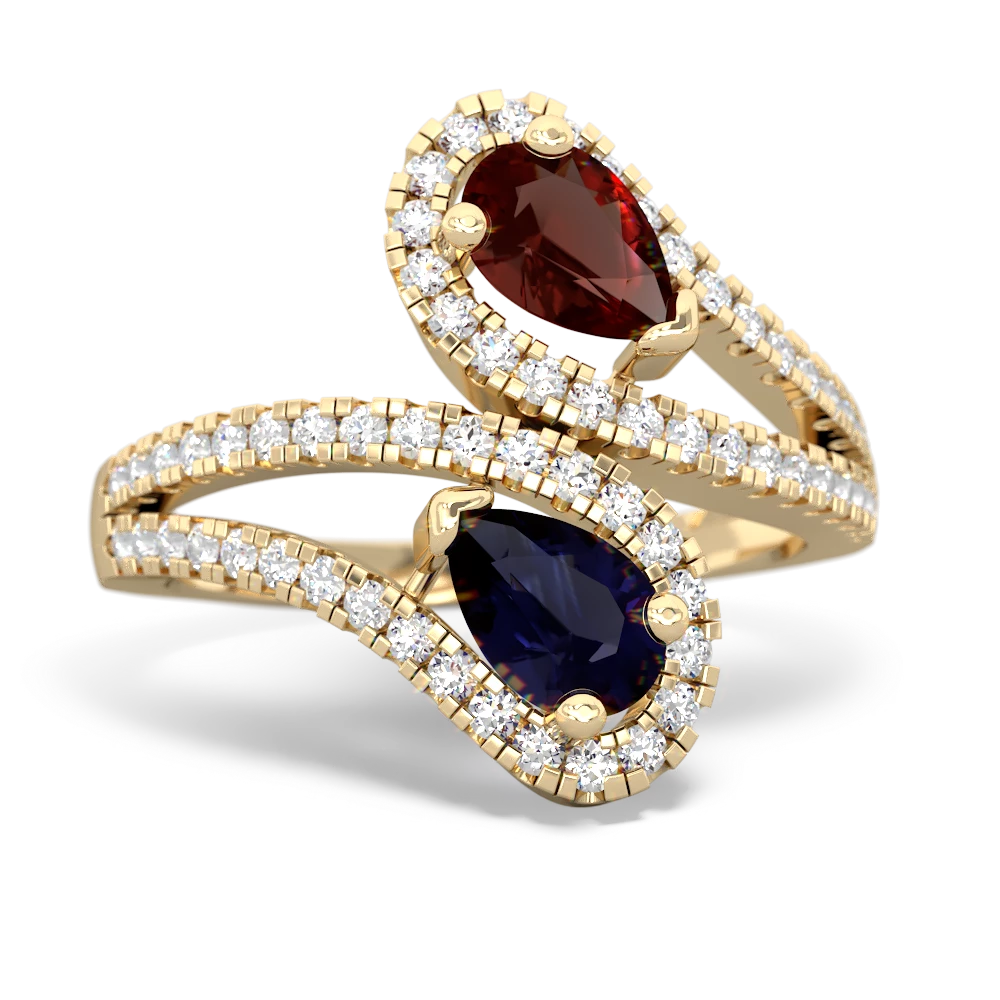 Garnet Diamond Dazzler 14K Yellow Gold ring R3000