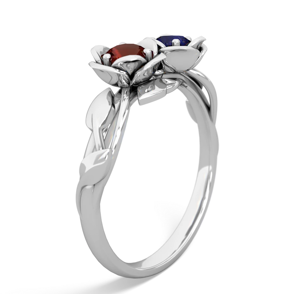 Garnet Rose Garden 14K White Gold ring R5510