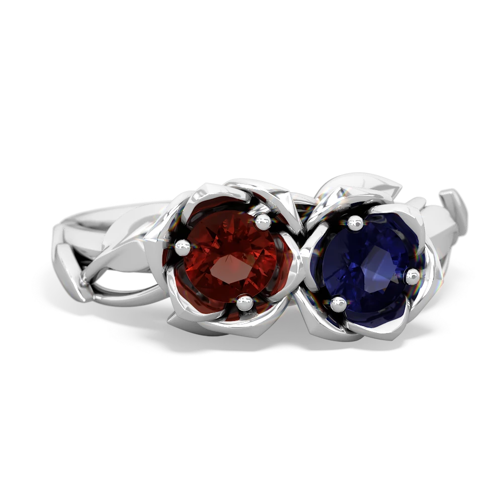 Garnet Rose Garden 14K White Gold ring R5510