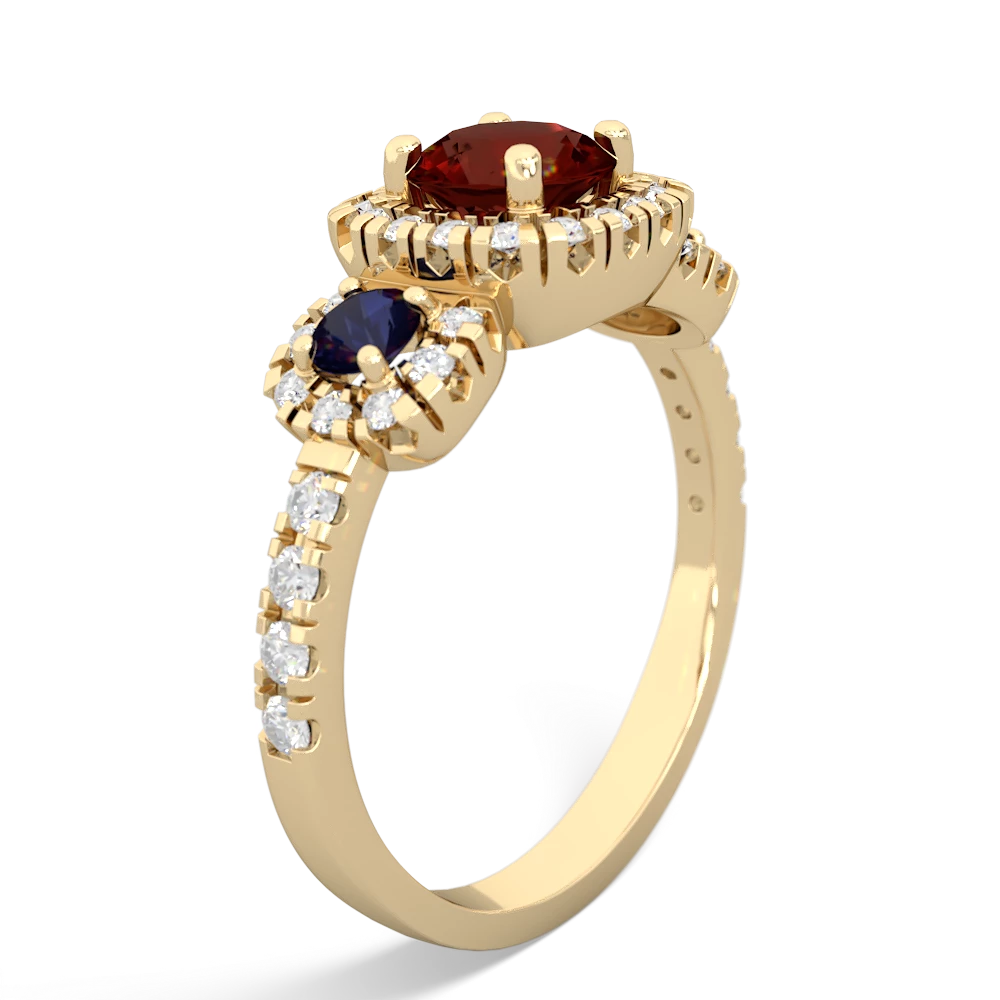 Garnet Regal Halo 14K Yellow Gold ring R5350