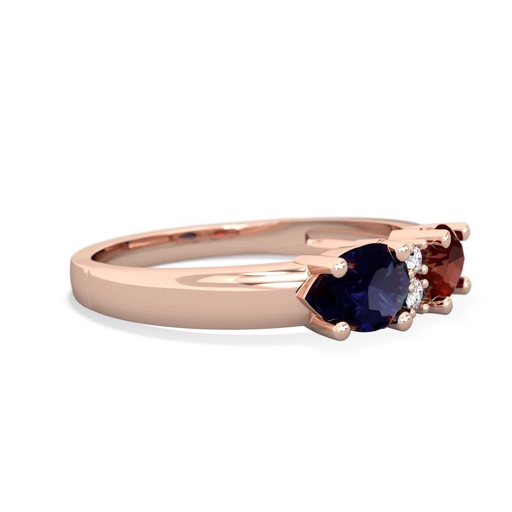 Garnet Pear Bowtie 14K Rose Gold ring R0865