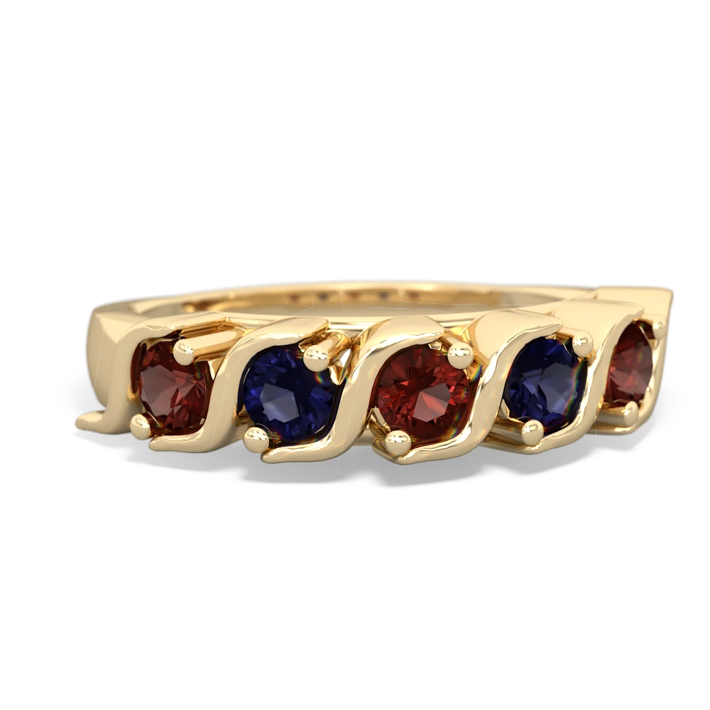 Garnet Anniversary Band 14K Yellow Gold ring R2089