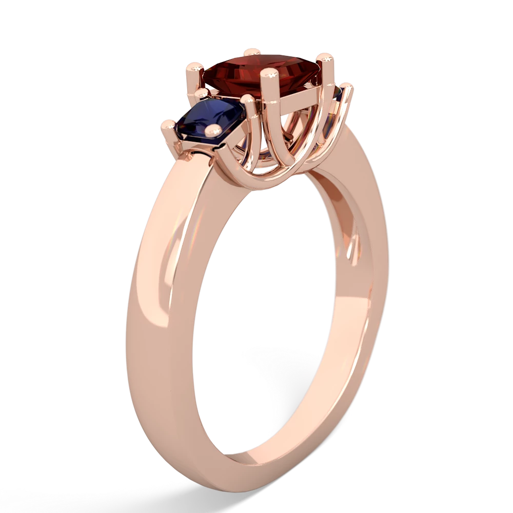 Garnet Three Stone Trellis 14K Rose Gold ring R4015