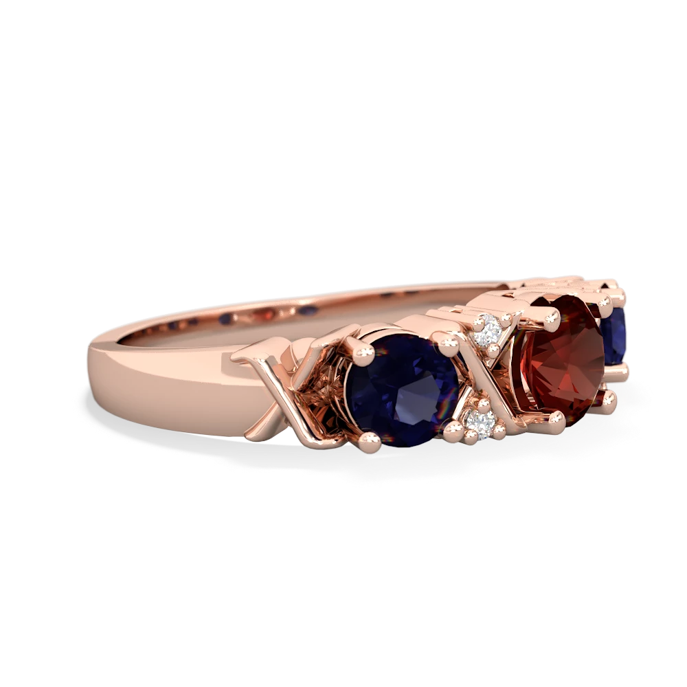 Garnet Hugs And Kisses 14K Rose Gold ring R5016