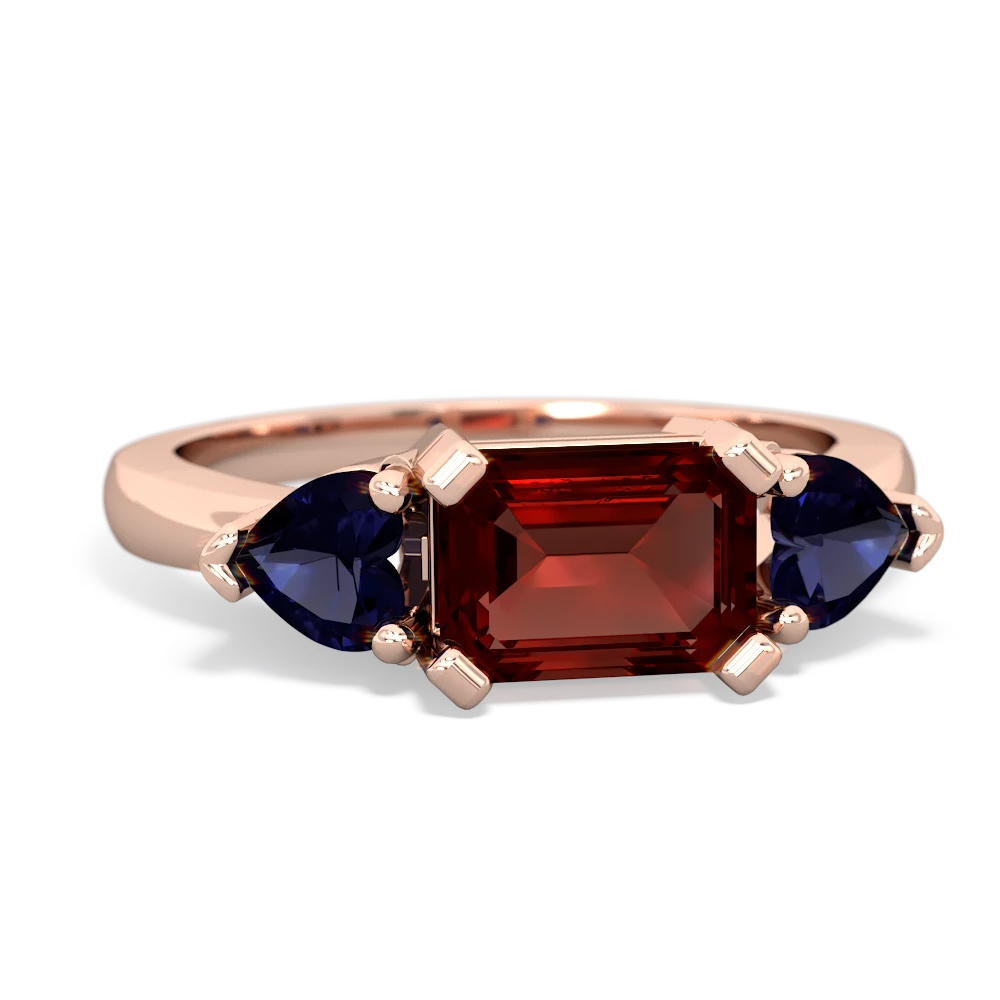 Garnet Three Stone 14K Rose Gold ring R5235