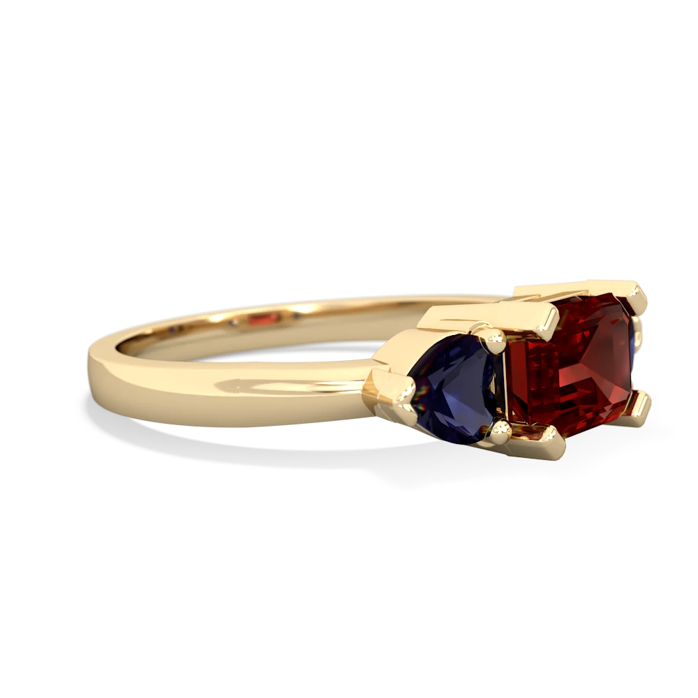 Garnet Three Stone 14K Yellow Gold ring R5235