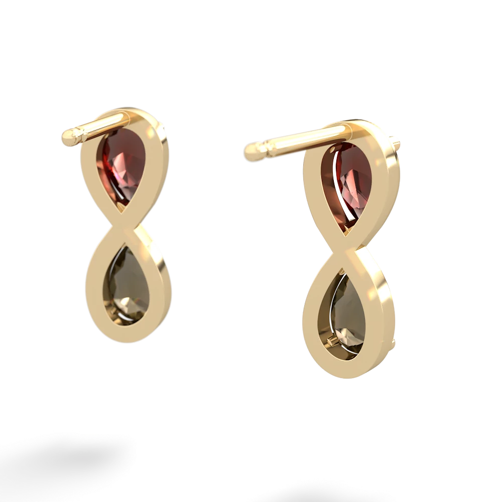 Garnet Infinity 14K Yellow Gold earrings E5050