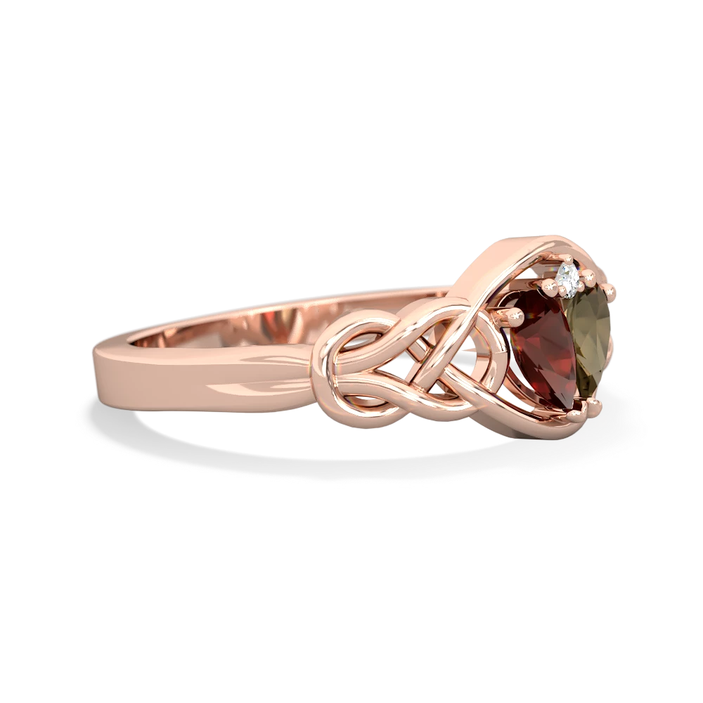 Garnet Celtic Love Knot 14K Rose Gold ring R5420