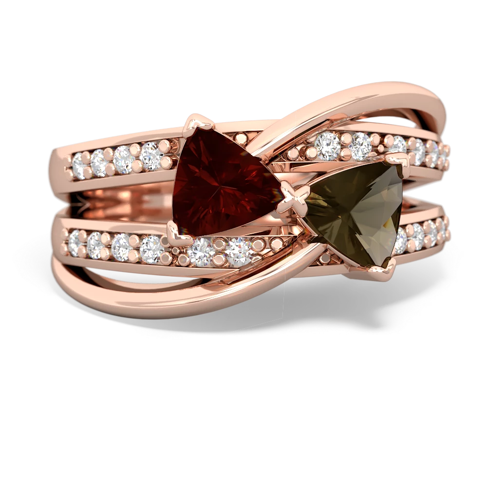 Garnet Bowtie 14K Rose Gold ring R2360