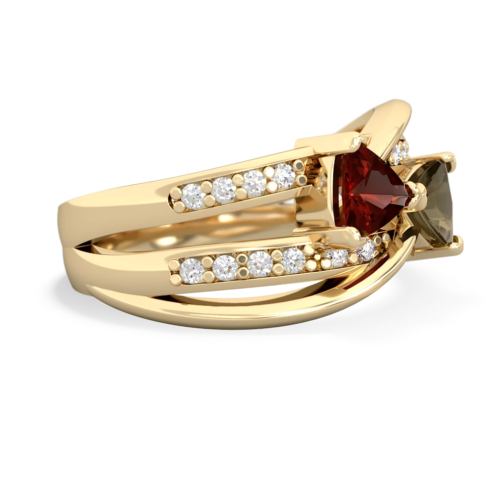 Garnet Bowtie 14K Yellow Gold ring R2360