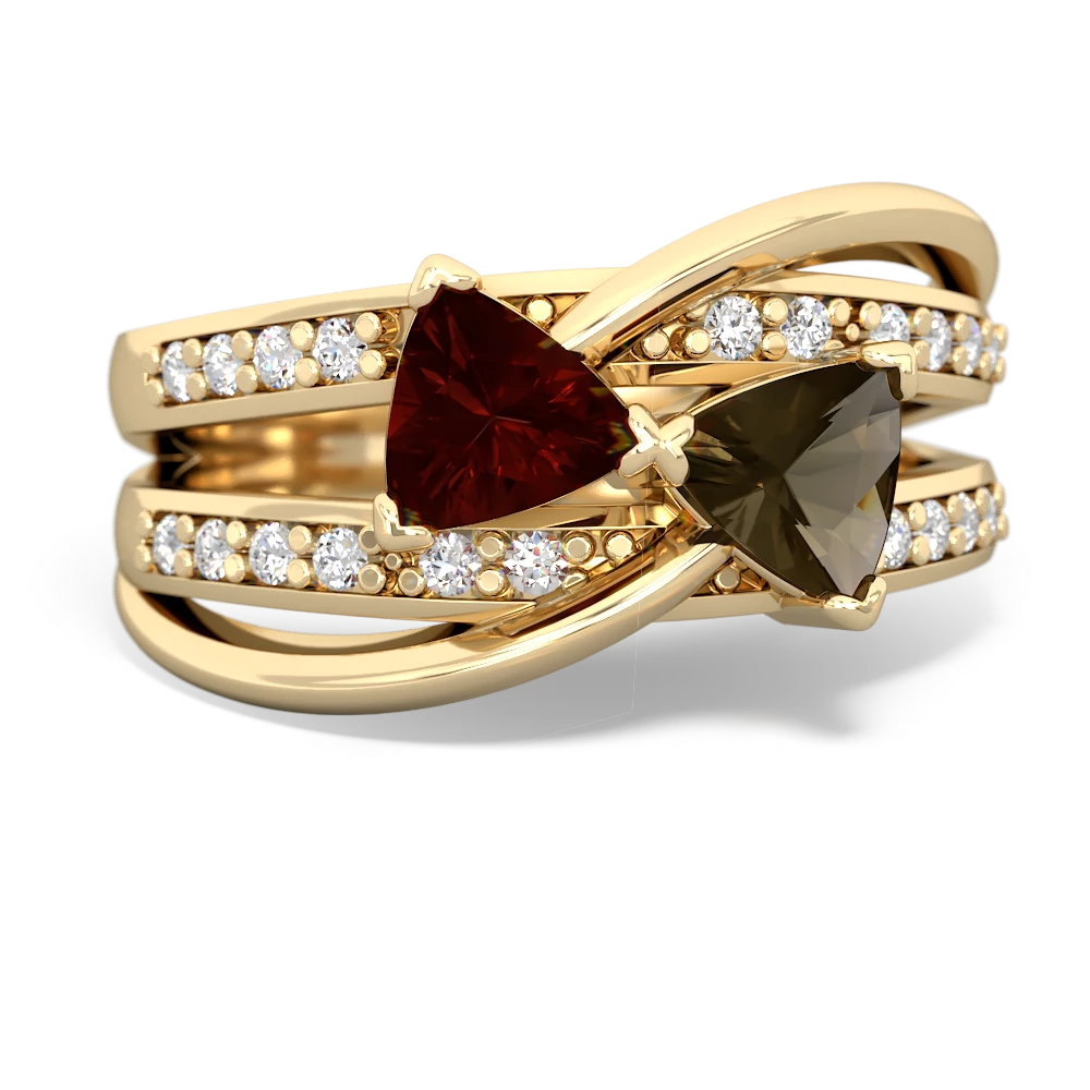 Garnet Bowtie 14K Yellow Gold ring R2360