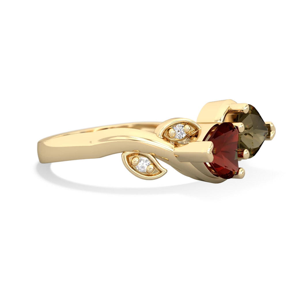 Garnet Floral Elegance 14K Yellow Gold ring R5790