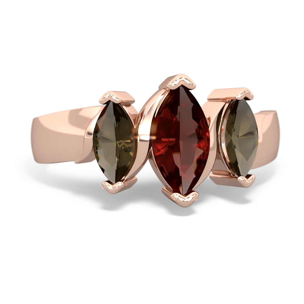 Garnet Three Peeks 14K Rose Gold ring R2433