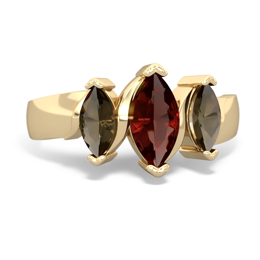 Garnet Three Peeks 14K Yellow Gold ring R2433