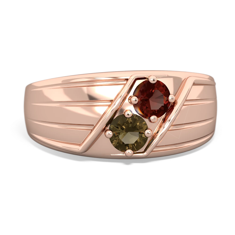 Garnet Men's Streamline 14K Rose Gold ring R0460