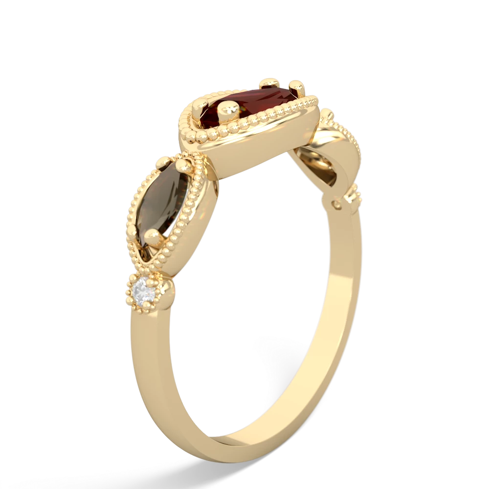 Garnet Milgrain Marquise 14K Yellow Gold ring R5700