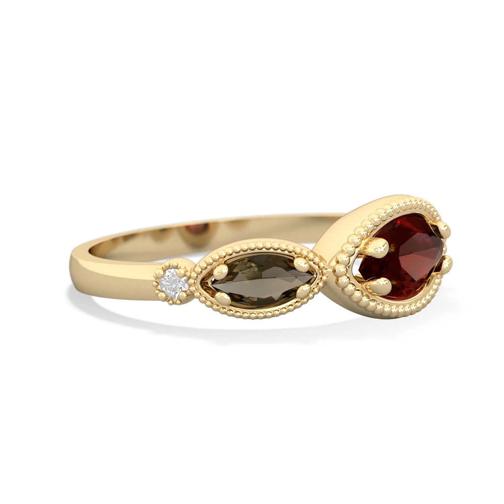 Garnet Milgrain Marquise 14K Yellow Gold ring R5700