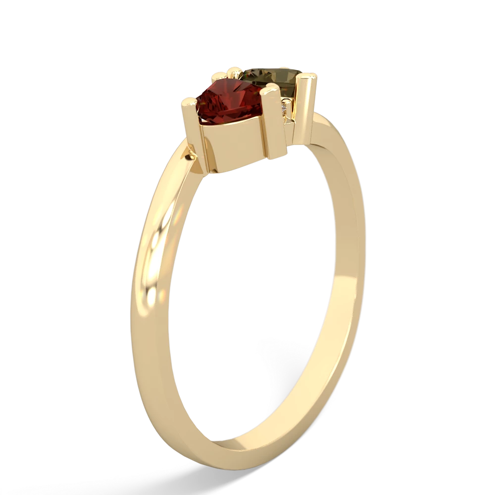 Garnet Sweethearts 14K Yellow Gold ring R5260