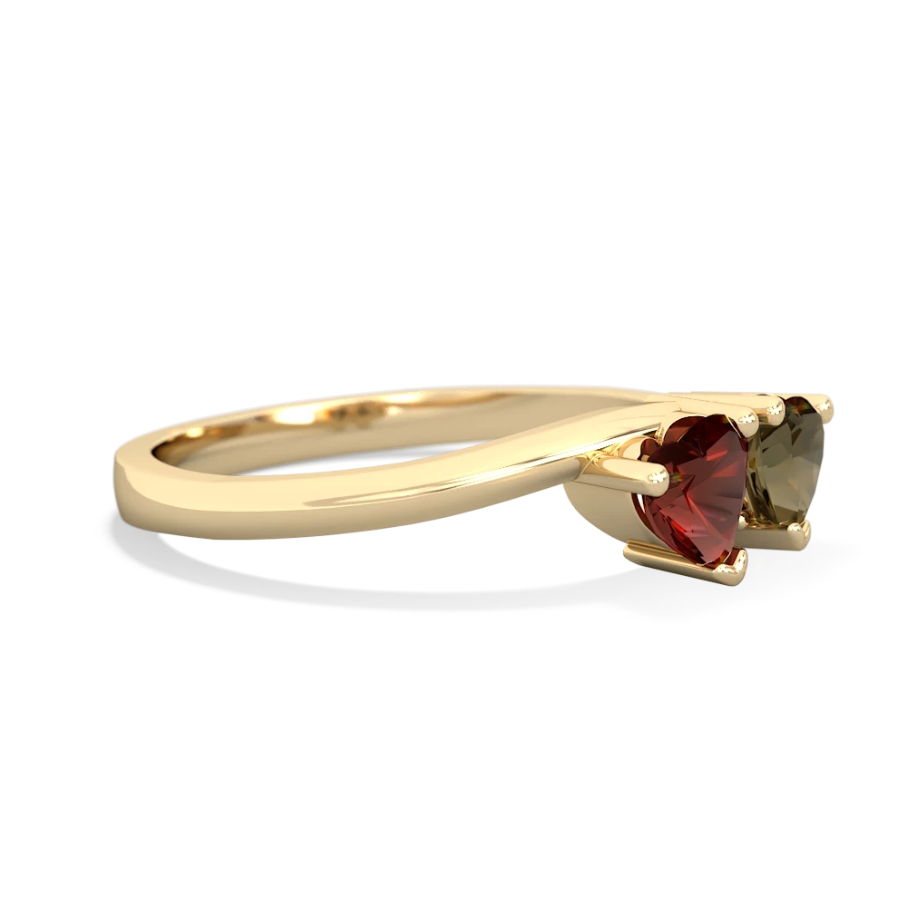 Garnet Sweethearts 14K Yellow Gold ring R5260