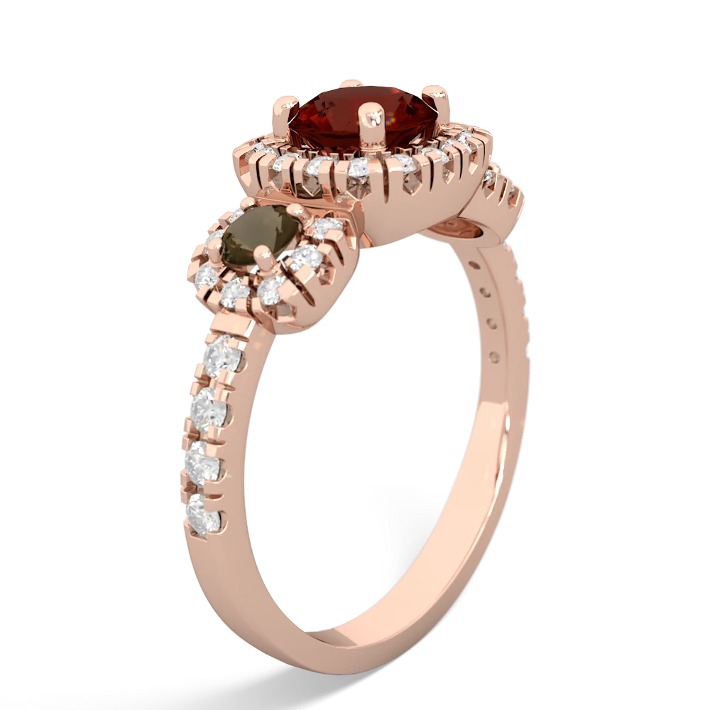 Garnet Regal Halo 14K Rose Gold ring R5350