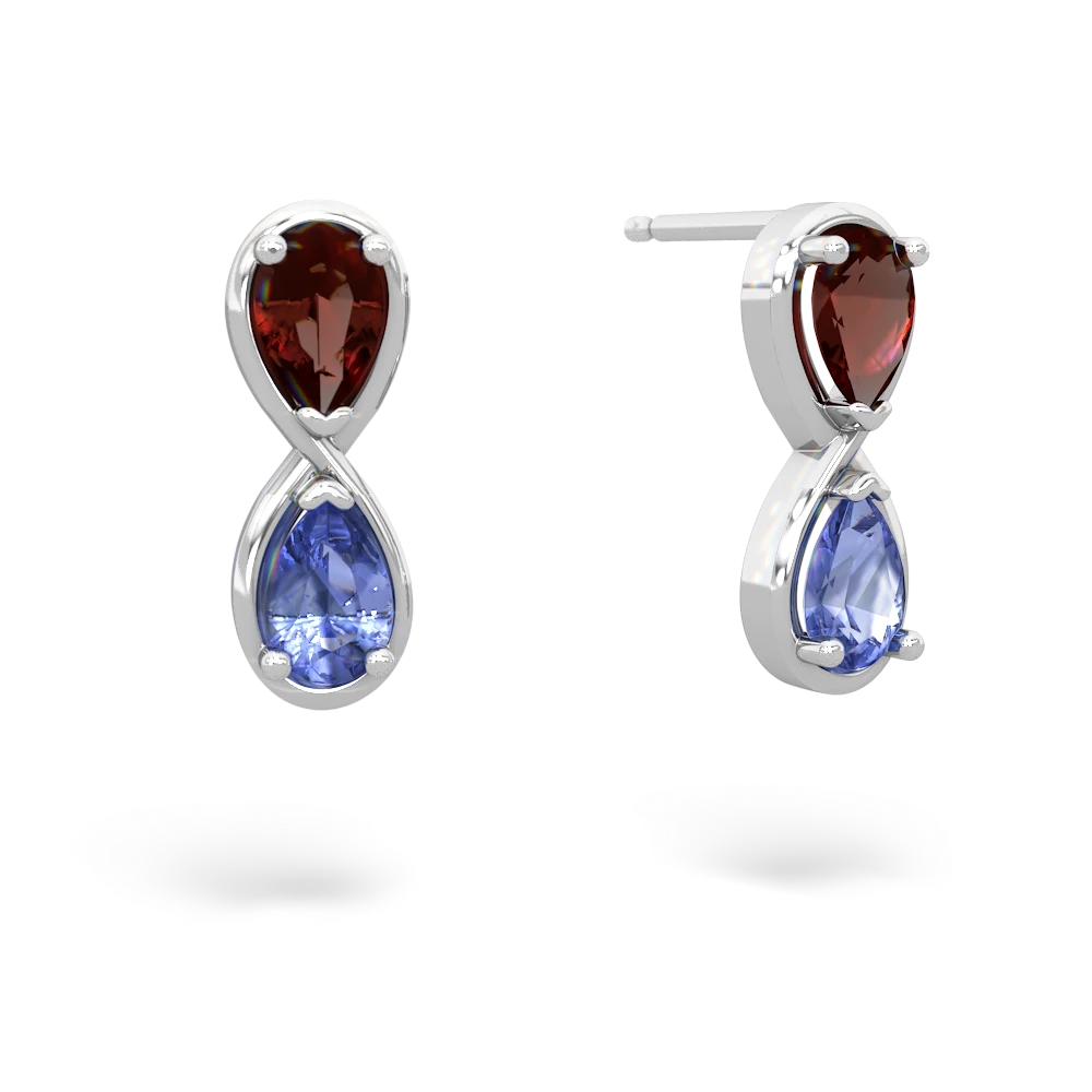 Garnet Infinity 14K White Gold earrings E5050