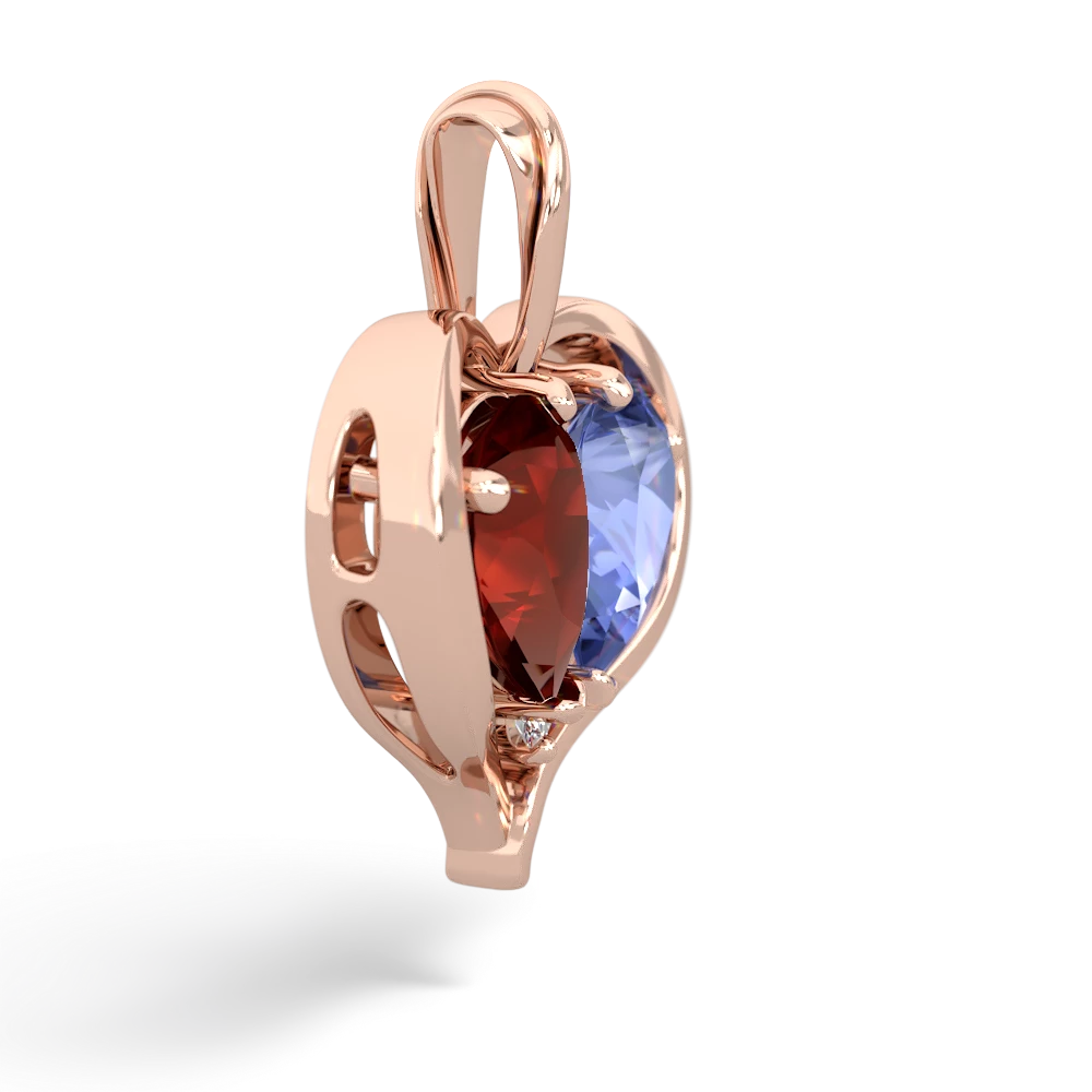 Garnet Two Become One 14K Rose Gold pendant P5330