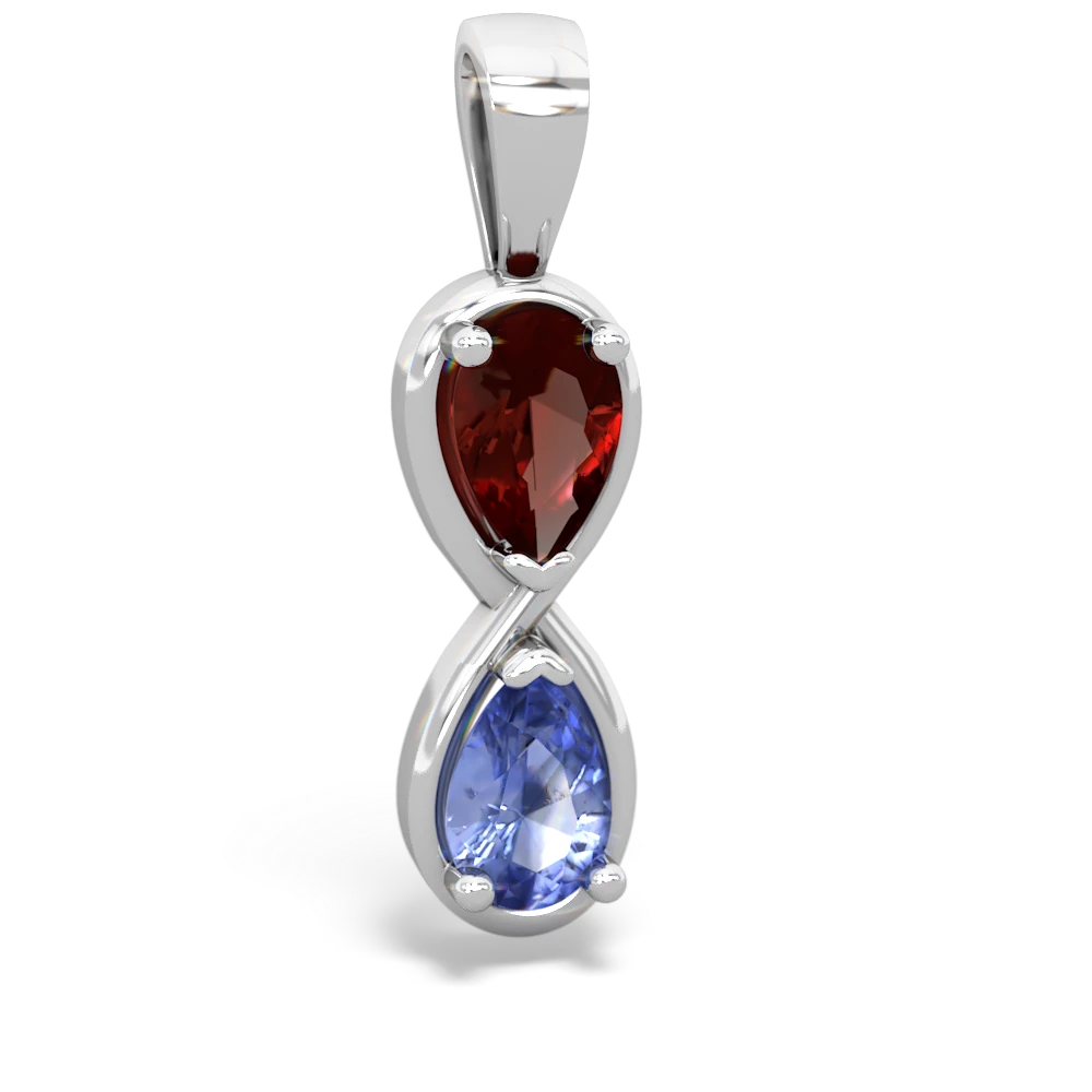 Garnet Infinity 14K White Gold pendant P5050