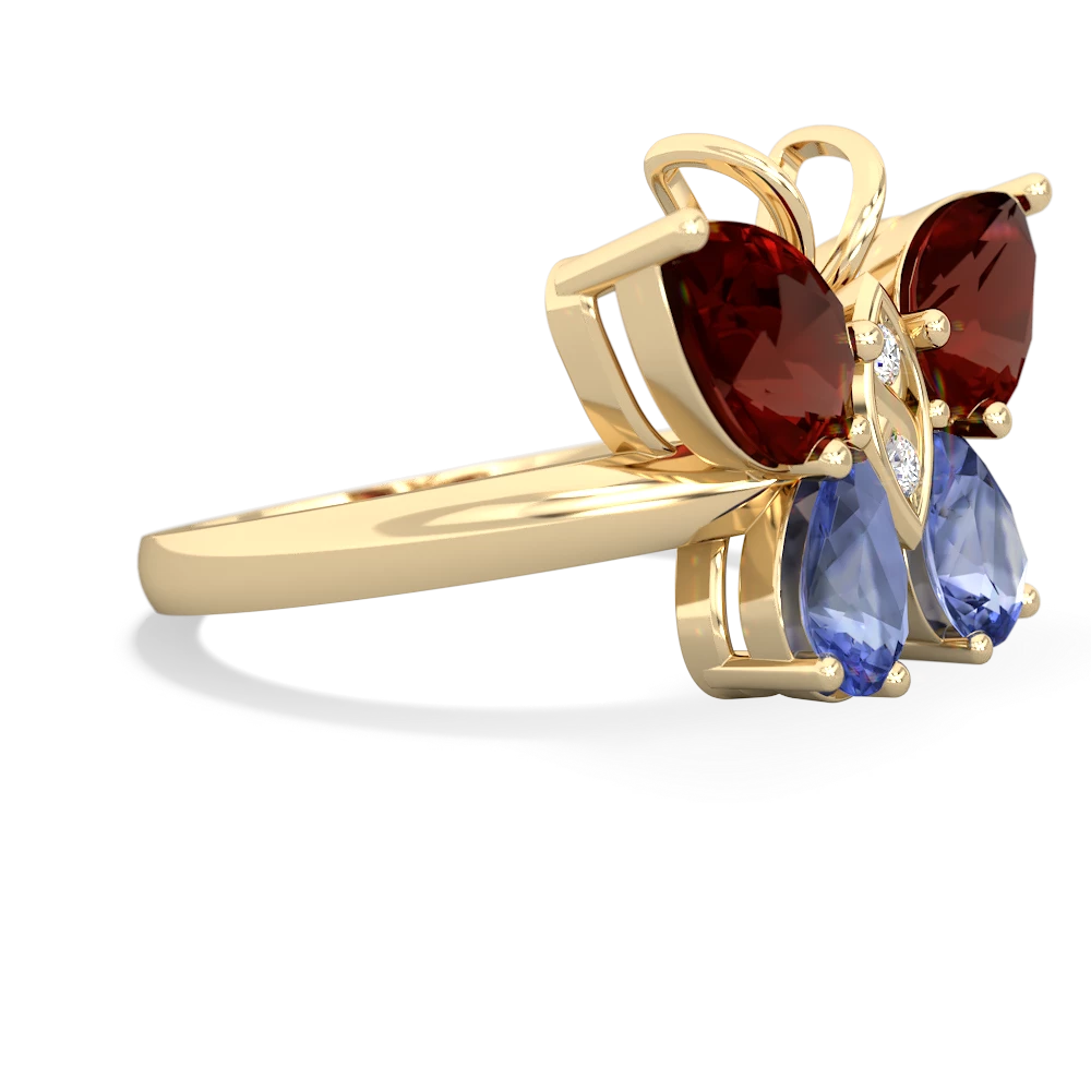 Garnet Butterfly 14K Yellow Gold ring R2215