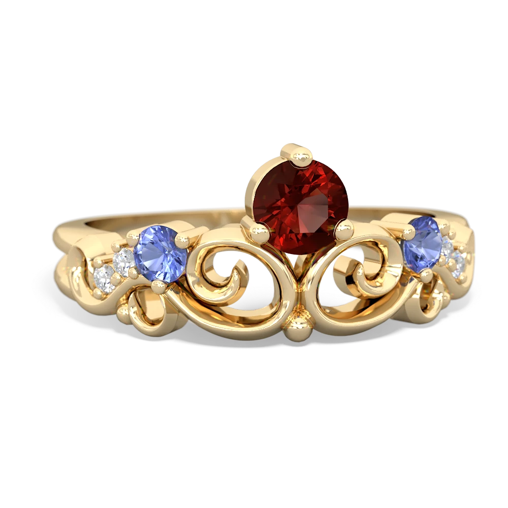 Garnet Crown Keepsake 14K Yellow Gold ring R5740